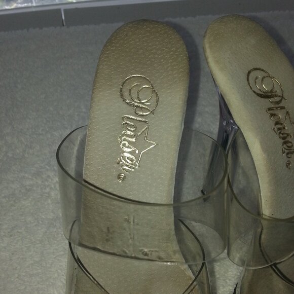 Pleaser Clear Worn Dancer High Platform Heels - Picture 4 of 7